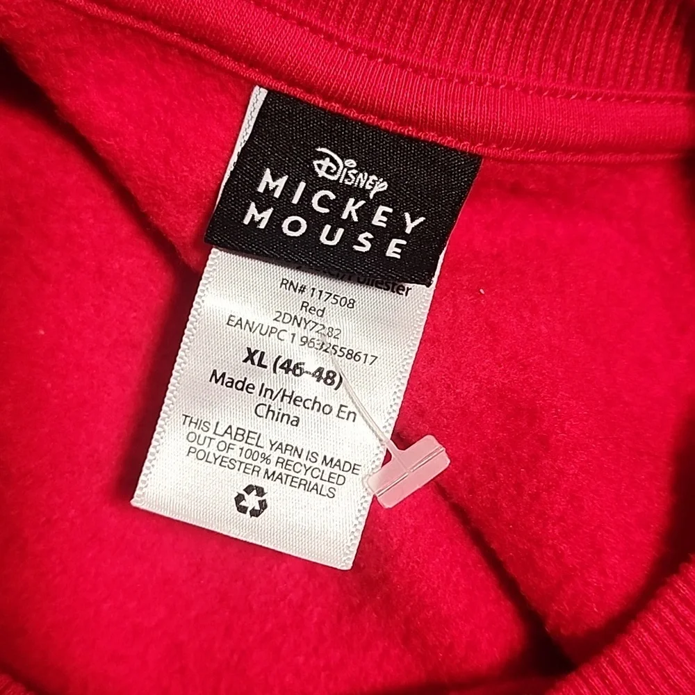 DISNEY Mickey Mouse Most Merry Red Sweatshirt XL 1X Ugly Christmas Sweater XMAS - Picture 8 of 12